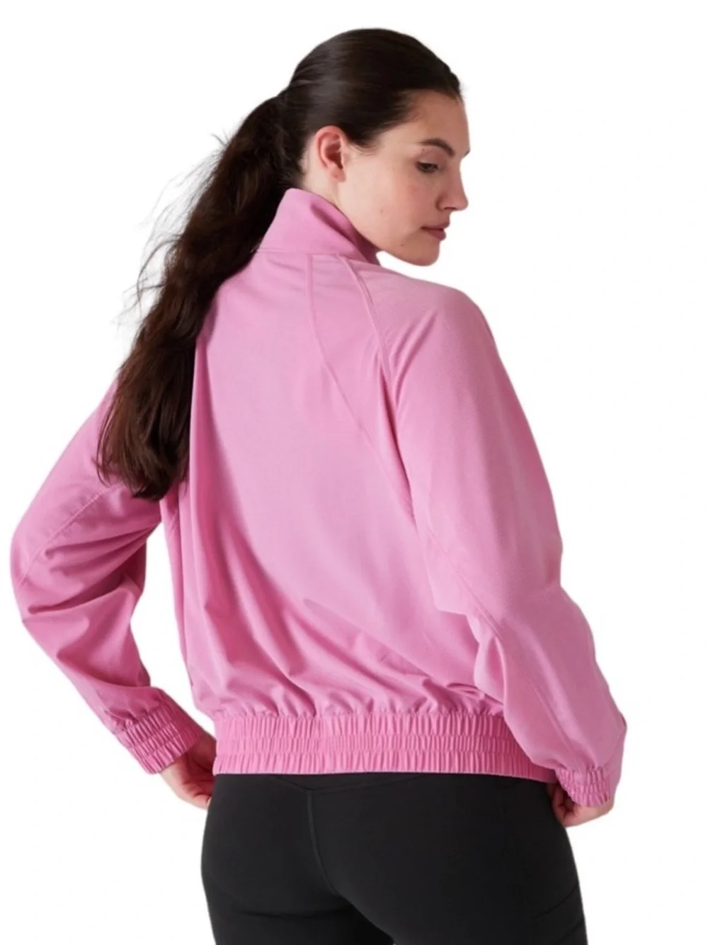 Athleta Boundless Popover Jacket Size M casual athleisure Maritima Pink. L14